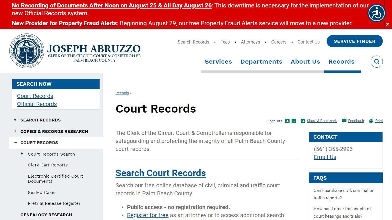 Court Records | Clerk of the Circuit Court & Comptroller, Palm Beach County